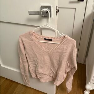 Brandy Melville Soft Pink V-Neck Sweater